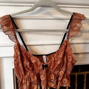 Urban Outfitters Lace Bralette - Rust